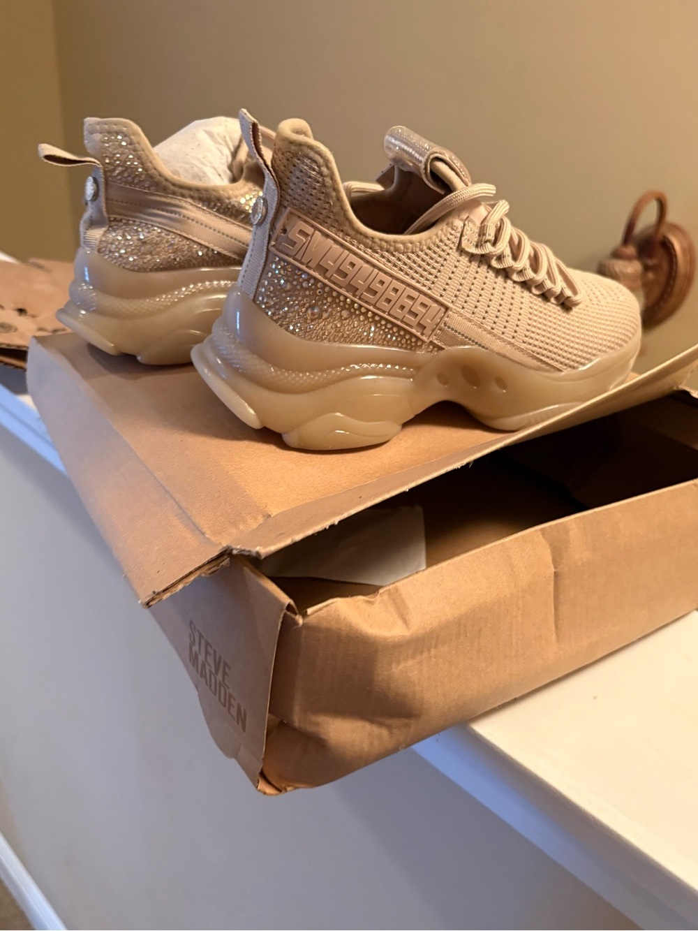 Steve Madden Beige/Tan Chunky Knit Sneakers